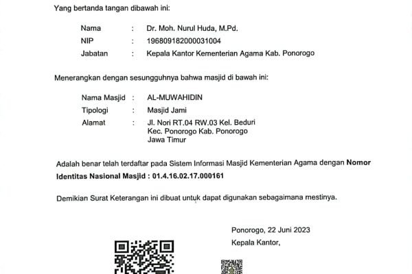 Masjid Anda Belum Punya No. ID SIMAS? Begini Caranya Mendapatkan