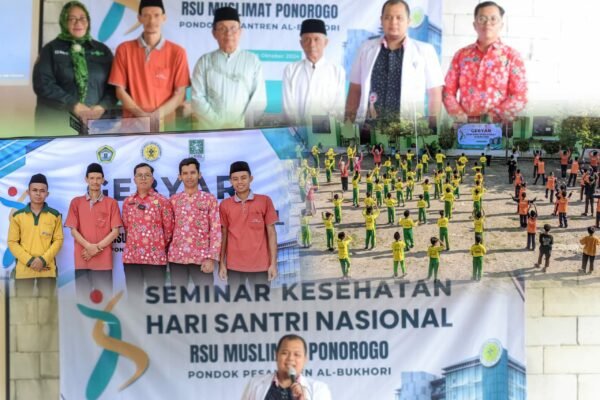 Bersama RSU Muslimat Ponorogo, Ponpes Al Bukhori Mangunan Adakan Baksos Kesehatan