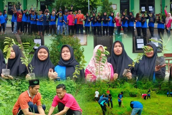 Wujudkan Lingkungan Sekolah Hijau, Siswa SMK Sunan Kalijaga Ponorogo Lakukan Penanaman Pohon