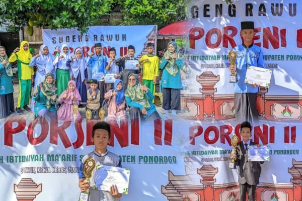 MI Ma’arif Sunan Kalijogo Mangunan Peroleh 3 Prestasi di Ajang PORSENI se-Kabupaten Ponorogo