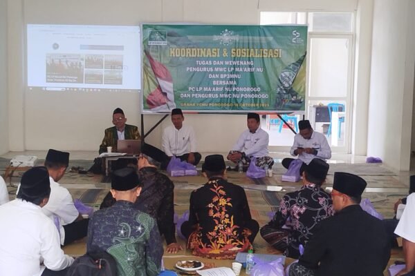 LP Ma’arif NU Ponorogo Gelar Koordinasi dan Sosialisasi Tugas dan Wewenang MWC NU & BP3MNU